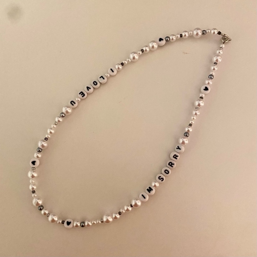 Silver and Black Gracie Abrams inspired necklace